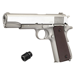 Versandrückläufer KWC M1911A1 Military Vollmetall CO2 BlowBack 6mm BB Stainless-Grey - Special Limited Edition