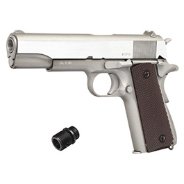 KWC M1911A1 Military Vollmetall CO2 BlowBack 6mm BB Stainless-Grey - Special Limited Edition