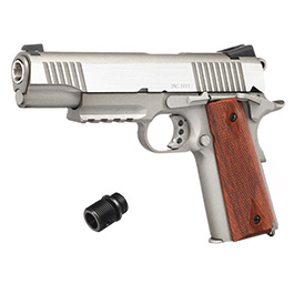 KWC M1911 A1 TAC Vollmetall CO2 BlowBack 6mm BB Stainless-Grey - Special Limited Edition