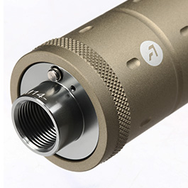 Acetech Lighter BT Aluminium Silencer Mini Tracer Unit / Chronograph inkl. LiPo Akku 11mm+ / 14mm- Tan Bild 5