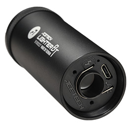 Acetech Lighter BT Aluminium Silencer Mini Tracer Unit / Chronograph inkl. LiPo Akku 11mm+ / 14mm- schwarz Bild 6