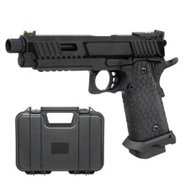 KLI Hi-Capa 5.1 Baba Yaga Airsoftpistole Vollmetall GBB 6mm BB Blackout Edition inkl. Koffer