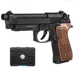 G&G GPM92 GP2 Vollmetall GBB 6mm BB schwarz inkl. Pistolenkoffer - Walnussholz Limited Edition