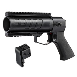 APS 40mm Airsoft Thor Power Up Pistolen-Launcher mit Grtelhalterung schwarz