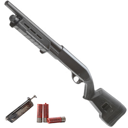 Cyma M870 MP-Style Shotgun Medium-Type Tri-Barrel Vollmetall Springer 6mm BB schwarz