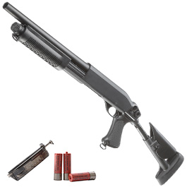 Cyma M870 Tactical Shotgun Medium-Type Tri-Barrel Vollmetall Springer 6mm BB schwarz