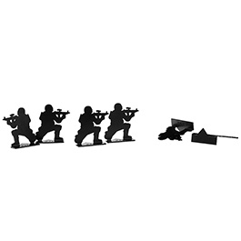 Double Bell Soldiers Stand em Up Combat Targets Metall-Schießfiguren 6 Stück schwarz Bild 1 xxx: