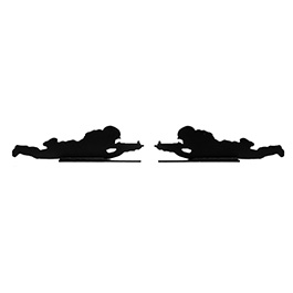 Double Bell Soldiers Lay em Down Combat Targets Metall-Schießfiguren 6 Stück schwarz Bild 2