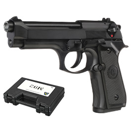 Double Bell M92 Vollmetall GBB 6mm BB schwarz inkl. Pistolenkoffer