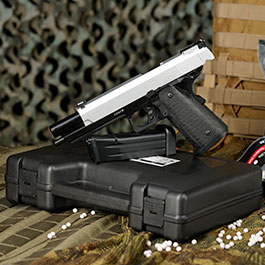 Kleinbild 1 Double Bell Hi-Capa 5.1 Airsoftpistole Vollmetall CO2BB 6mm BB silber / schwarz inkl. Pistolenkoffer