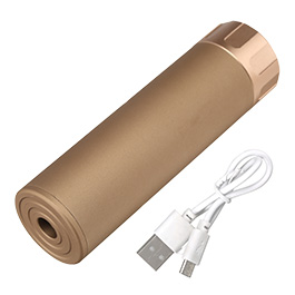 Nuprol Tracer Unit 132mm Silencer Aluminium Tracer Unit inkl. integriertem Akku 14mm- Tan