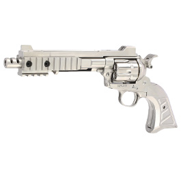 Versandrcklufer King Arms SAA .45 Devil Killer Custom 6 Zoll Revolver Gas 6mm BB Silber-Chrome Version