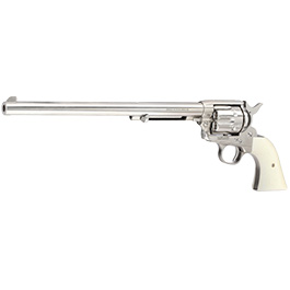 King Arms SAA .45 Peacemaker 11 Zoll Revolver Gas 6mm BB silber-chrome Finish