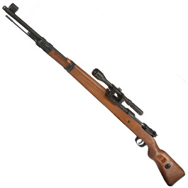 Double Bell Airsoft Karabiner 98K Bolt-Action Springer Gewehr mit Hlsenauswurf inkl. 3-7x28 ZF 6mm BB Echtholz-Version