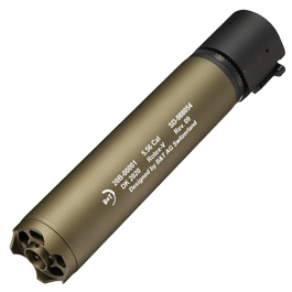 ASG B&T Rotex-V 197mm Aluminium Silencer mit Stahl Flash-Hider 14mm- Mud-Earth