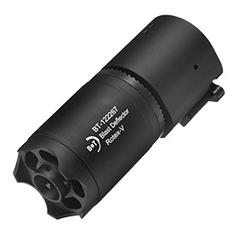 ASG B&T Rotex-V Blast Deflector Aluminium Silencer mit Stahl Flash-Hider 14mm- schwarz