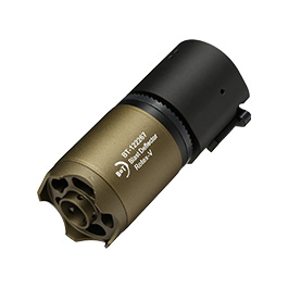 ASG B&T Rotex-V Blast Deflector Aluminium Silencer mit Stahl Flash-Hider 14mm- Mud-Earth