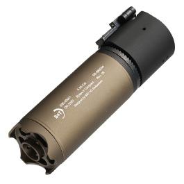 ASG B&T Rotex-V Compact Aluminium Silencer mit Stahl Flash-Hider 14mm- Mud-Earth