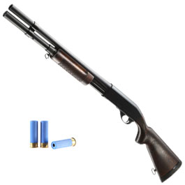 Maruzen M870 Extension Custom Pump Action Gas Shotgun mit Hlsenauswurf 6mm BB Echtholz