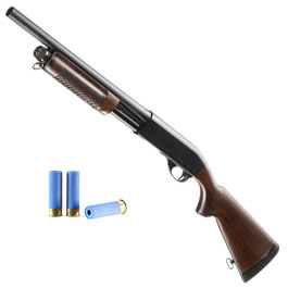 Maruzen M870 Standard Pump Action Gas Shotgun mit Hlsenauswurf 6mm BB Echtholz