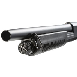 Cyma M870 Shotgun mit Stahl-Klappschaft Medium-Type Tri-Barrel Vollmetall Springer 6mm BB schwarz Bild 5