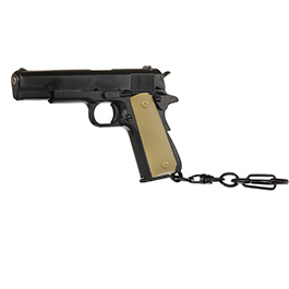 Nuprol Schlsselanhnger M1911 A1 Pistole 1:4 Miniaturmodell schwarz/tan