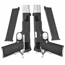 Vorsk Airsoft VP-X 1911 Vollmetall GBB 6mm BB schwarz / chrome - Special Twin Pack Edition