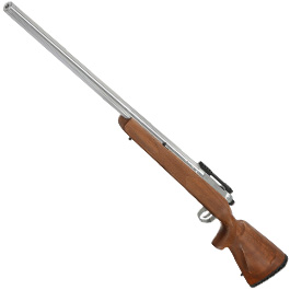 APS / EMG Barrett Fieldcraft Gas Bolt Action Snipergewehr 6mm BB Echtholz / silber