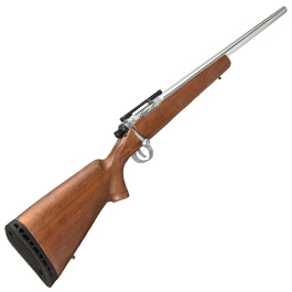 Kleinbild 3 APS / EMG Barrett Fieldcraft Gas Bolt Action Snipergewehr 6mm BB Echtholz / silber