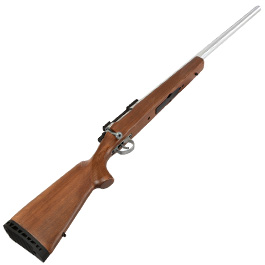 Kleinbild 4 APS / EMG Barrett Fieldcraft Gas Bolt Action Snipergewehr 6mm BB Echtholz / silber