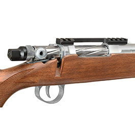 Kleinbild 9 APS / EMG Barrett Fieldcraft Gas Bolt Action Snipergewehr 6mm BB Echtholz / silber