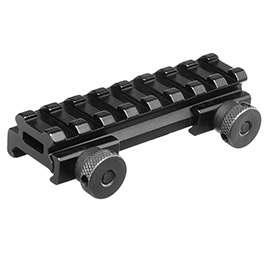 MET QD Scope-Riser 8 Slots / 85 mm mit 12 mm / 0,5 Zoll Erhöhung f. 20 - 22 mm Schienen schwarz