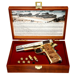 G&G GPM1911A1 D-Day 78 Anniversary Vollmetall 6mm BB gold-chrome inkl. Holzschatulle Limited Edition Bild 8