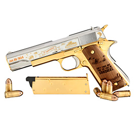 G&G GPM1911A1 D-Day 78 Anniversary Vollmetall 6mm BB gold-chrome inkl. Holzschatulle Limited Edition Bild 9
