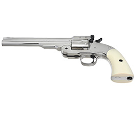 ASG Schofield 1877 6 Zoll Revolver Vollmetall CO2 6mm BB Silber-Chrom-Finish Bild 4