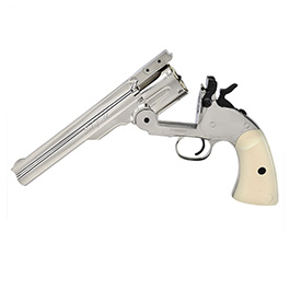 ASG Schofield 1877 6 Zoll Revolver Vollmetall CO2 6mm BB Silber-Chrom-Finish Bild 7