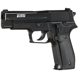 Cybergun Swiss Arms Navy Pistol mit Metallschlitten H.P.A. Fire Line Springer 6mm BB schwarz