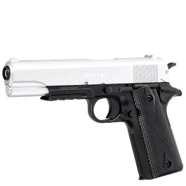 Cybergun Colt M1911A1 mit Metallschlitten H.P.A. Fire Line Springer 6mm BB Dual Tone silber / schwarz