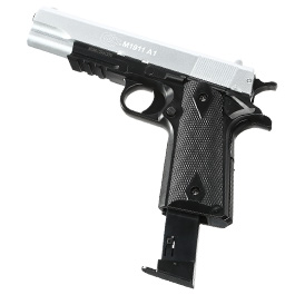 Cybergun Colt M1911A1 mit Metallschlitten H.P.A. Fire Line Springer 6mm BB Dual Tone silber / schwarz Bild 5