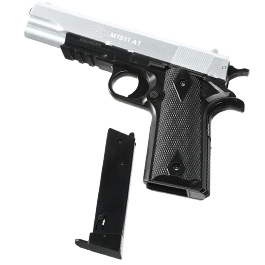 Cybergun Colt M1911A1 mit Metallschlitten H.P.A. Fire Line Springer 6mm BB Dual Tone silber / schwarz Bild 6