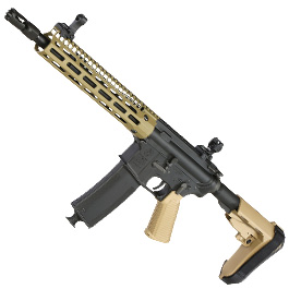 King Arms / EMG Troy Industries M4 SOCC 10.5 CQB Vollmetall S-AEG 6mm BB Dark Earth