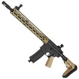 King Arms / EMG Troy Industries M4 SOCC 15 Carbine Vollmetall S-AEG 6mm BB Dark Earth