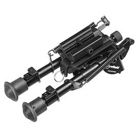 Firefield Compact Metall Zweibein 145 - 220 mm mit Gummife und 20 - 22mm- / Sniper-Halterung schwarz
