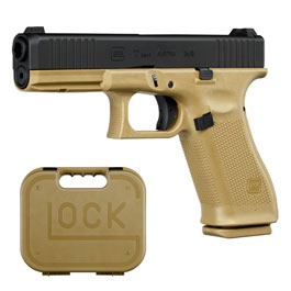 Glock 17 Gen. 5 Airsoftpistole mit Metallschlitten GBB 6mm BB schwarz / coyote French Army Edition