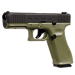 Glock 17 Gen. 5 mit Metallschlitten CO2 BlowBack 6mm BB schwarz / Battlefield Green