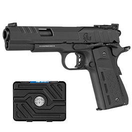 G&G GX45 MkV Airsoftpistole Vollmetall GBB 6mm BB schwarz inkl. Pistolenkoffer