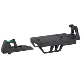 CTM Airsoft CNC Aluminium FUKU-2 RMR Sight Direkthalterung inkl. Visierung vorne f. Action Army AAP-01 GBB schwarz