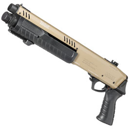 CYMA / BO Manufacture Fabarm STF12 Initial Short 11 Zoll Vollmetall Pump Action Gas Shotgun 6mm BB Flat Dark Earth
