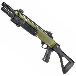 CYMA / BO Manufacture Fabarm STF12 Compact 11 Zoll Vollmetall Pump Action Gas Shotgun 6mm BB oliv