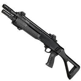 CYMA / BO Manufacture Fabarm STF12 Compact 11 Zoll Vollmetall Pump Action Gas Shotgun 6mm BB schwarz